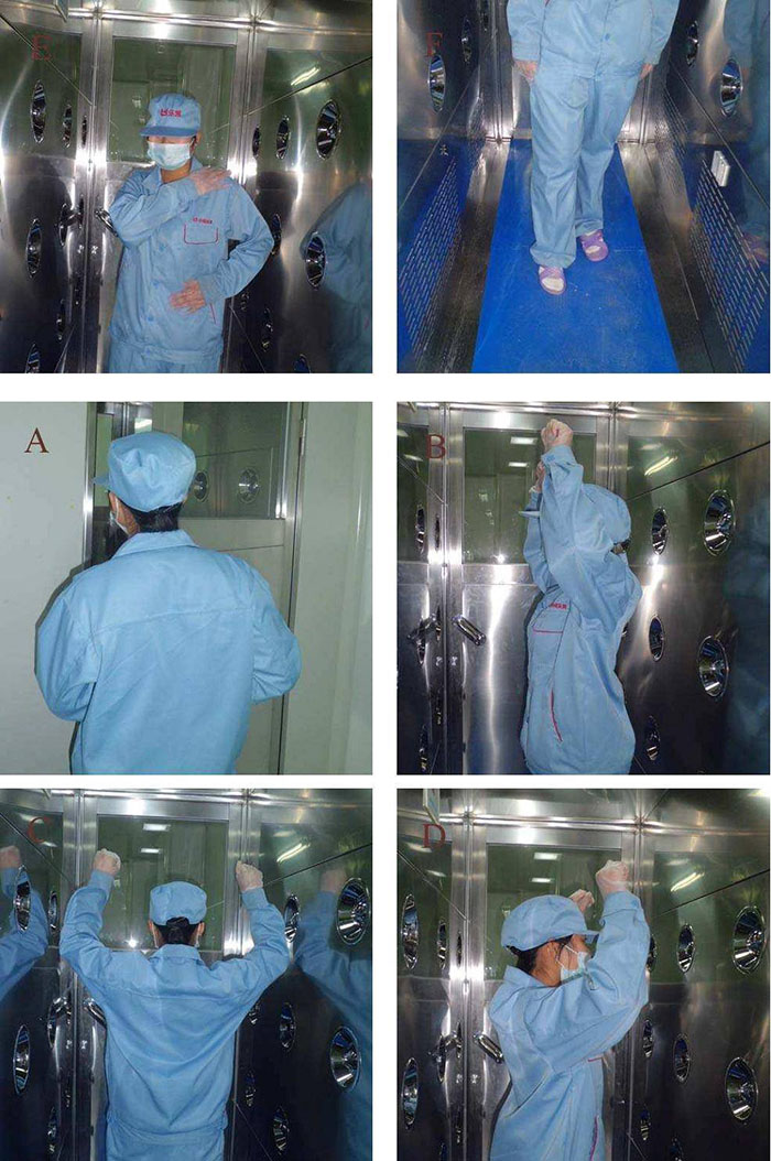 操作人員進(jìn)入風(fēng)淋室前,應(yīng)穿戴好個(gè)人防護(hù)用品,如無菌服、帽子、口罩、手套等。 操作人員進(jìn)入風(fēng)淋室前,應(yīng)穿戴好個(gè)人防護(hù)用品,如無菌服、帽子、口罩、手套等。